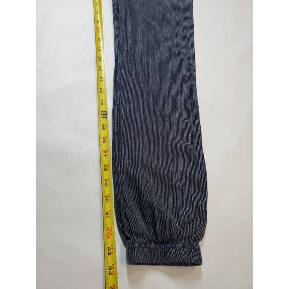 Betabrand Pants Medium Tall LONG Womens LINEN Elastic Waist Joggers Blue Pockets - Picture 9 of 10